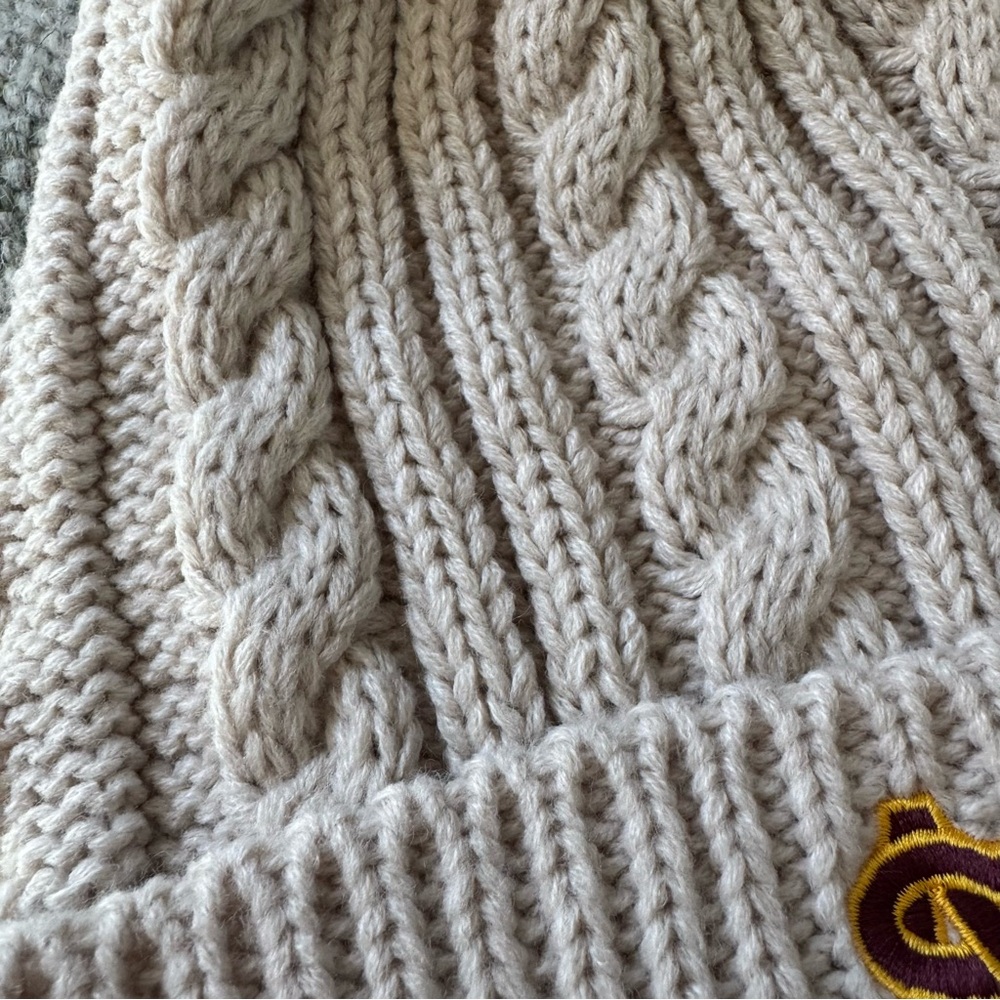 ASU Cable Knit Beanie with Furry Pom - Picture 9 of 9